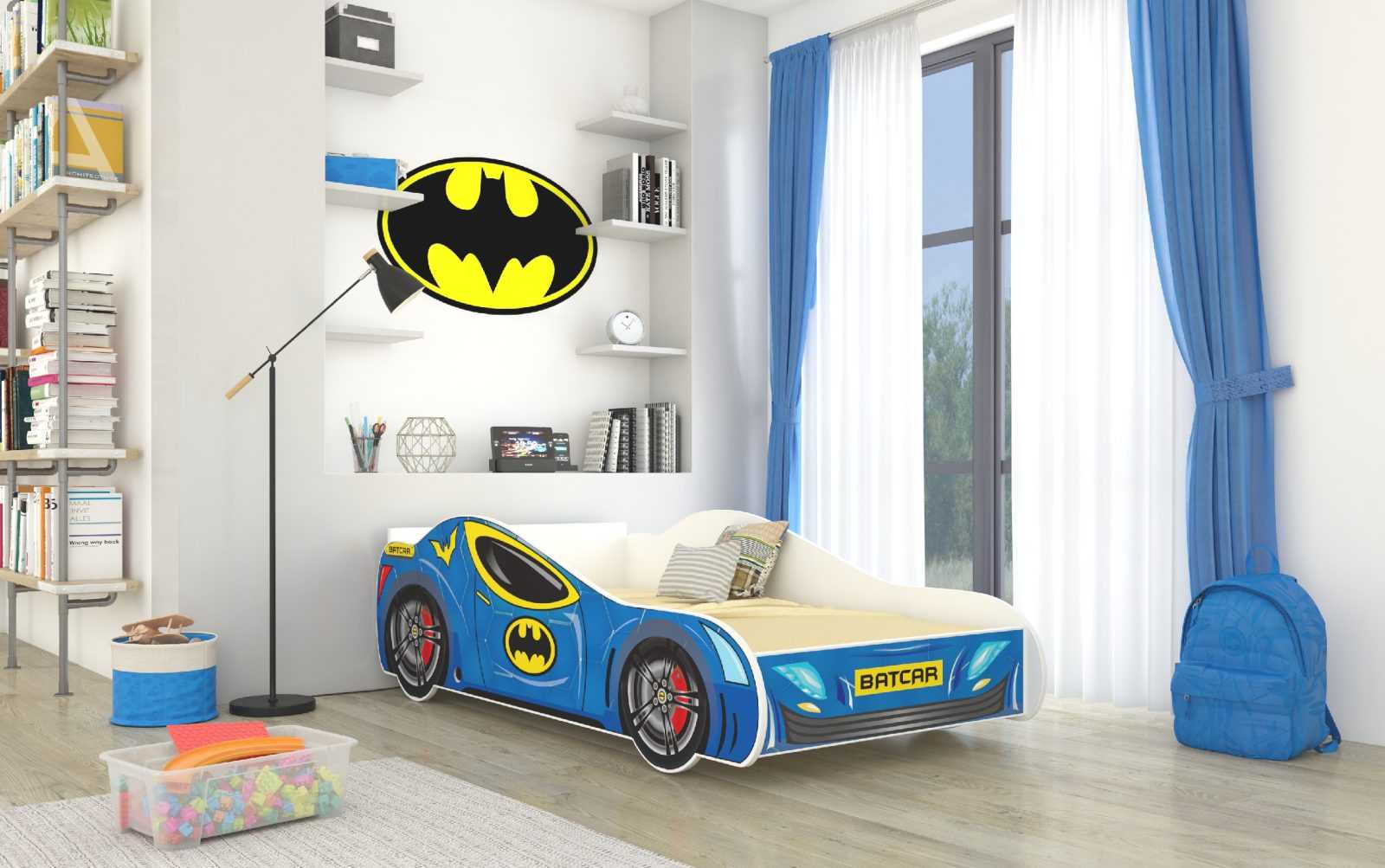 ADRK Dětská postel - Batman auto Rozměr: 160 x 80 cm
