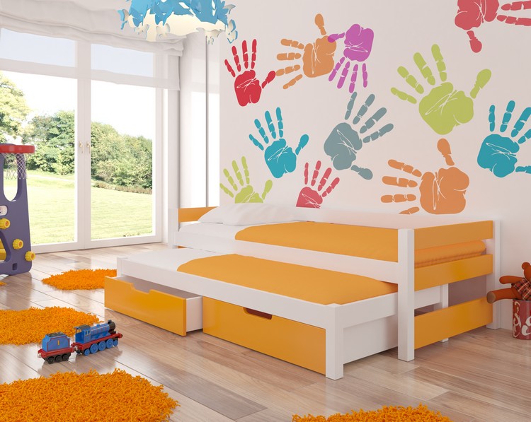 ADRK Dětská postel Fraga s přistýlkou Barva: Oranžová