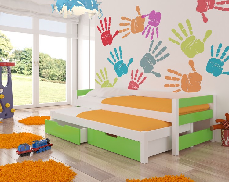 ADRK Dětská postel Fraga s přistýlkou Barva: Zelená