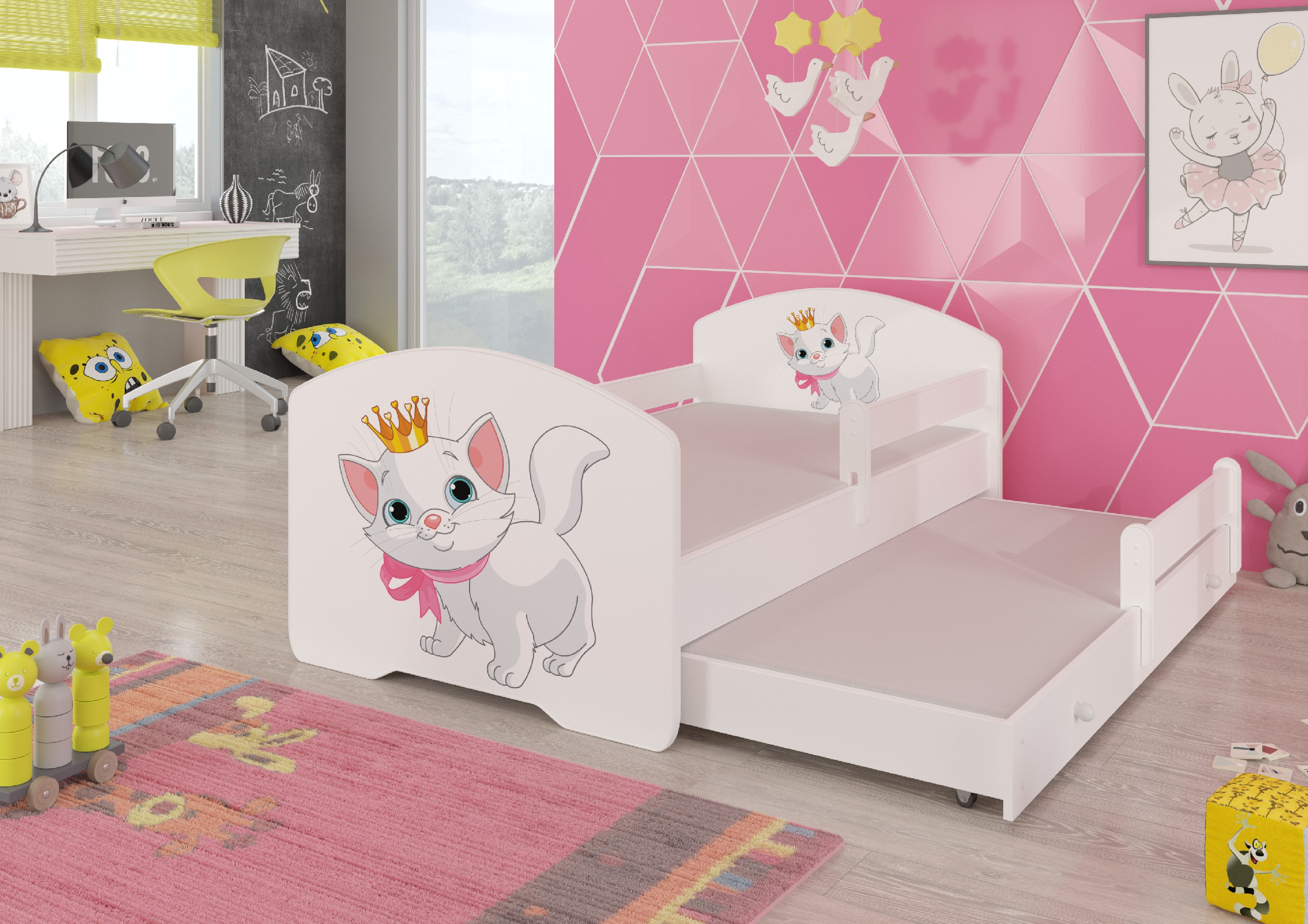 ADRK Dětská postel s obrázky - čelo Pepe II bar Rozměr: 160 x 80 cm