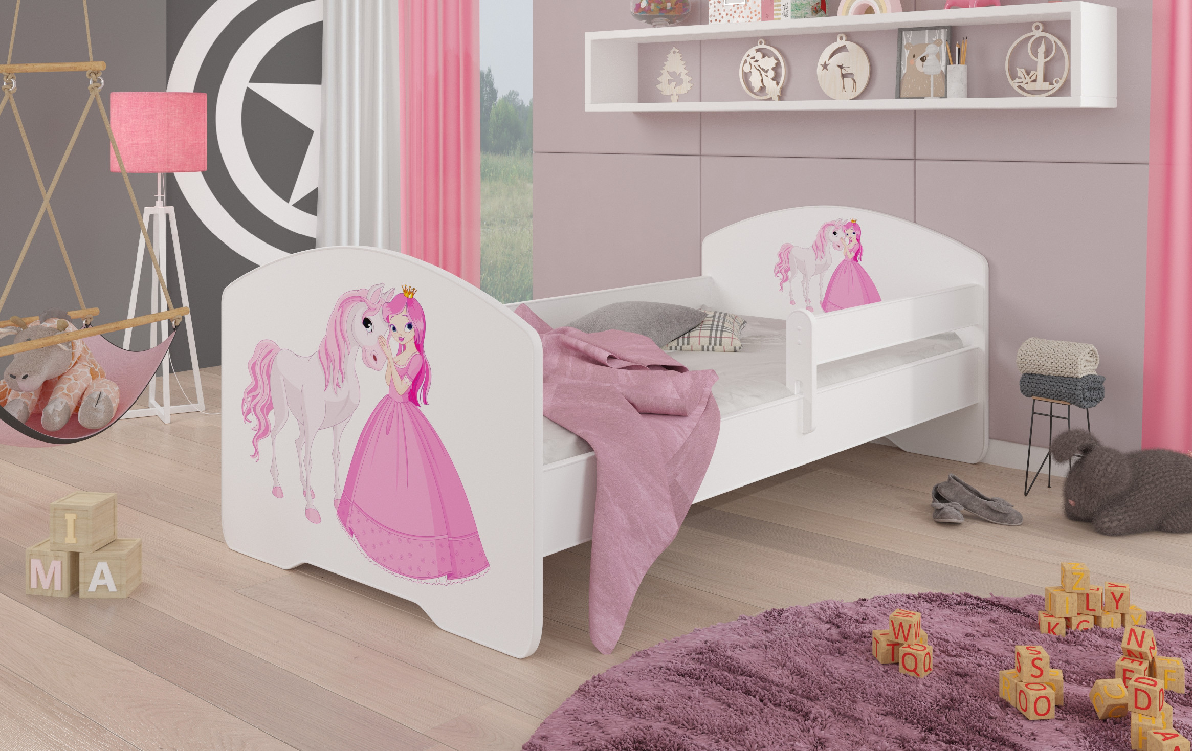ADRK Dětská postel s obrázky - čelo Pepe bar Rozměr: 160 x 80 cm