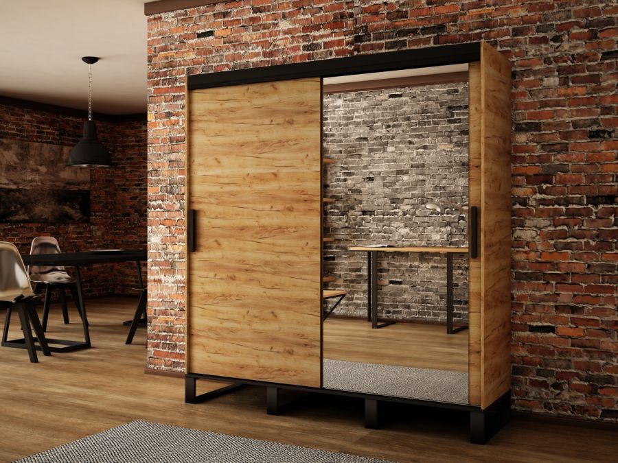 Abiks Šatní skříň Abi Loft T2 Barva: Dub - Craft zlatý