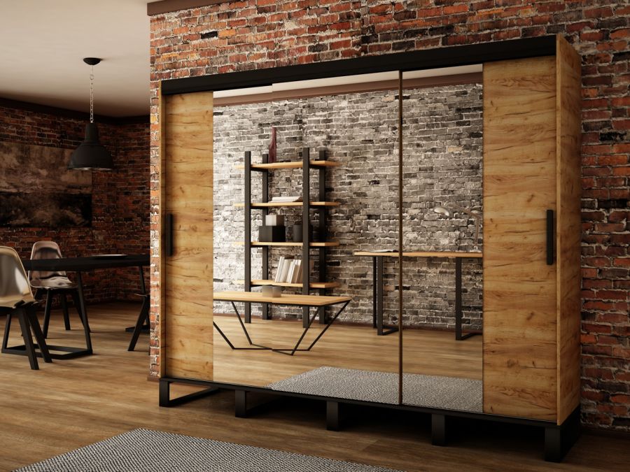 Abiks Šatní skříň Abi Loft T2 Barva: Dub - Craft zlatý