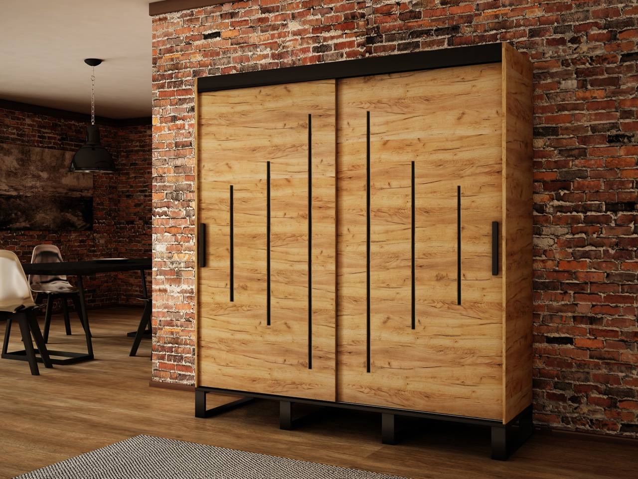 Abiks Šatní skříň Abi Loft Y Barva: Dub - Craft zlatý