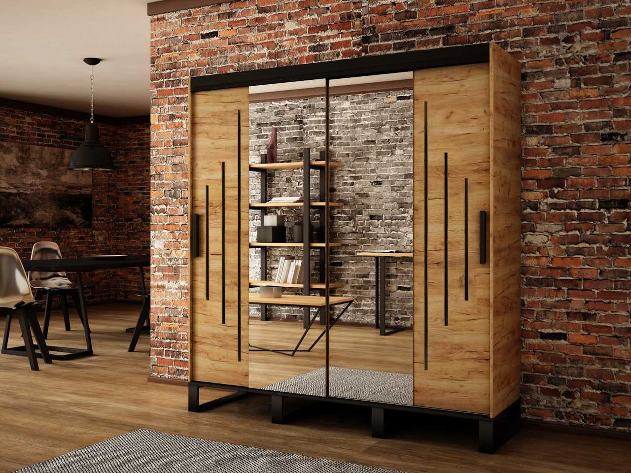 Abiks Šatní skříň Abi Loft Y1 Barva: Dub - Craft zlatý