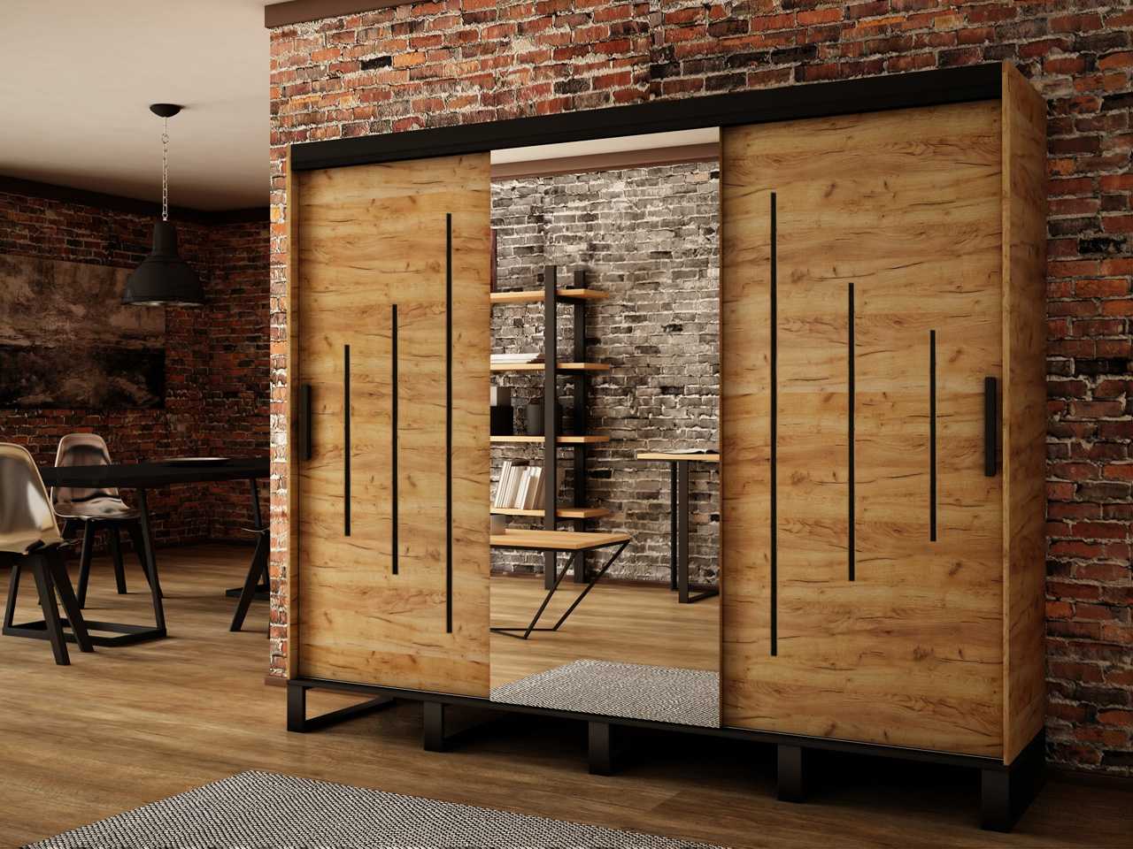 Abiks Šatní skříň Abi Loft Y1 Barva: Dub - Craft zlatý