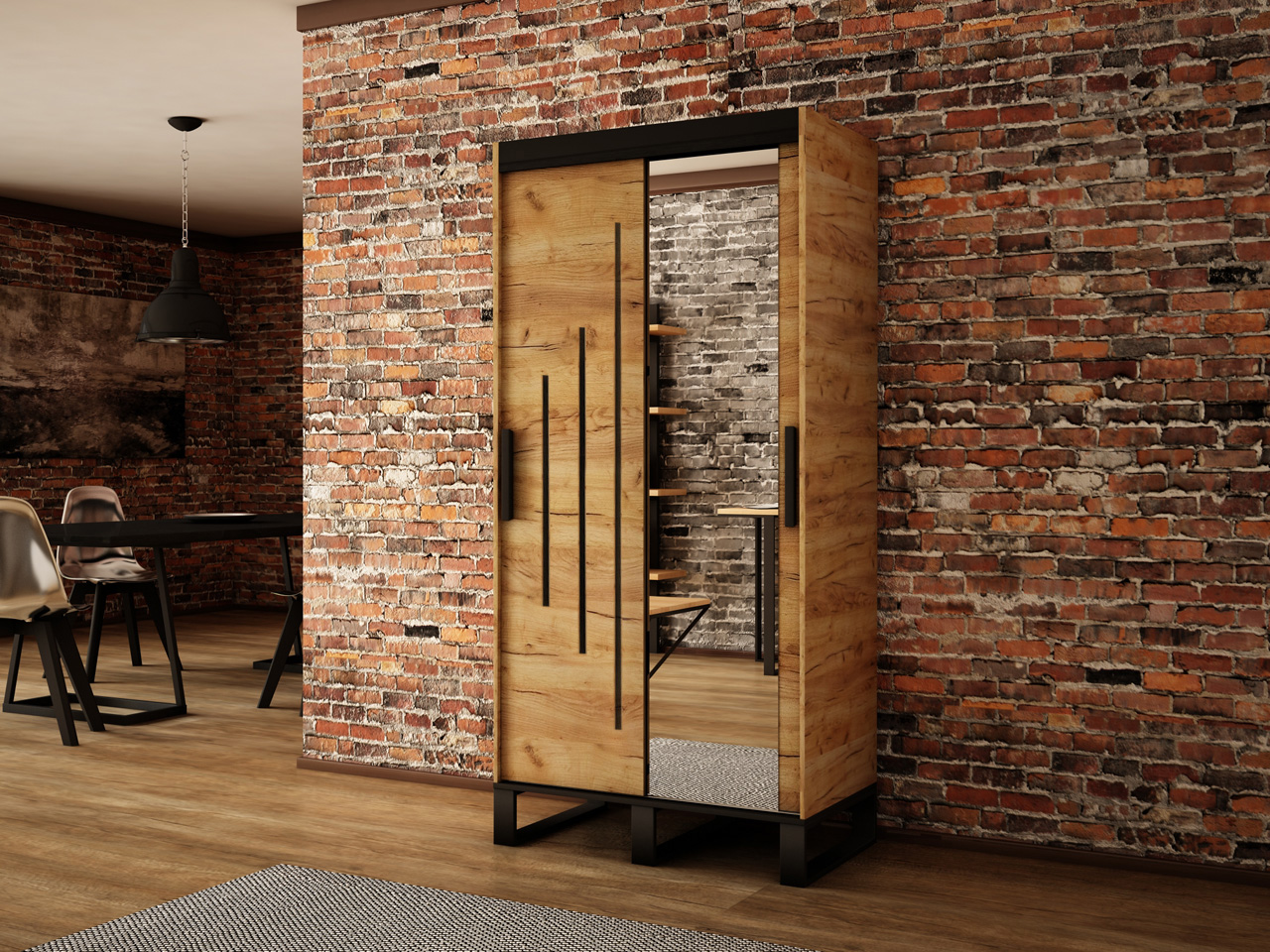 Abiks Šatní skříň Abi Loft Y2 Barva: Dub - Craft zlatý