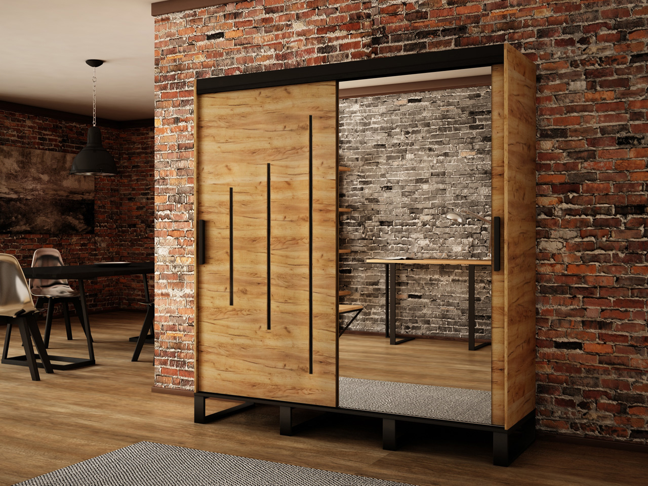 Abiks Šatní skříň Abi Loft Y2 Barva: Dub - Craft zlatý