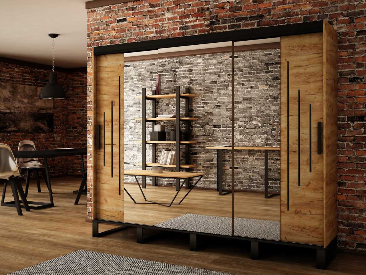 Abiks Šatní skříň Abi Loft Y2 Barva: Dub - Craft zlatý