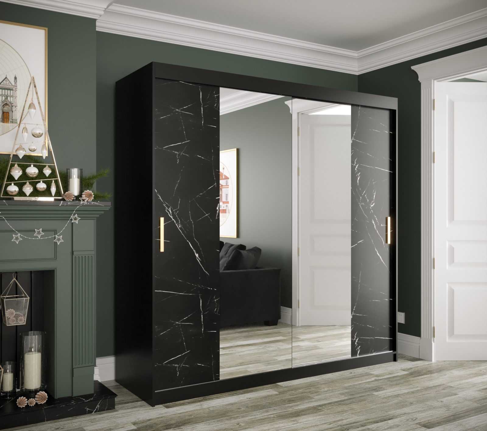 Abiks Šatní skříň Abi Marmur T1 Barva: Černá