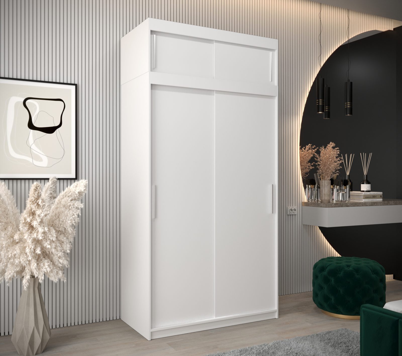 Abiks Šatní skříň Abi T0 s nástavcem Barva: Bílá