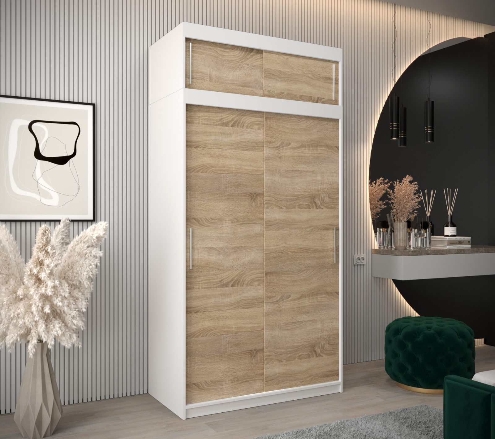 Abiks Šatní skříň Abi T0 s nástavcem Barva: Bílá