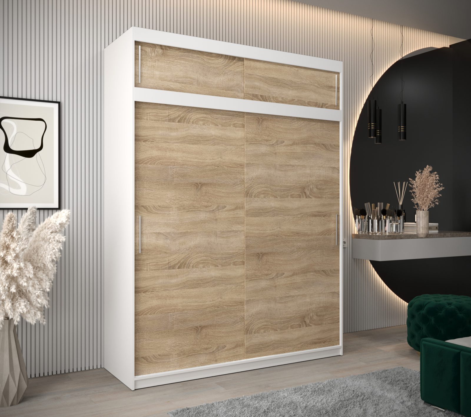 Abiks Šatní skříň Abi T0 s nástavcem Barva: Bílá