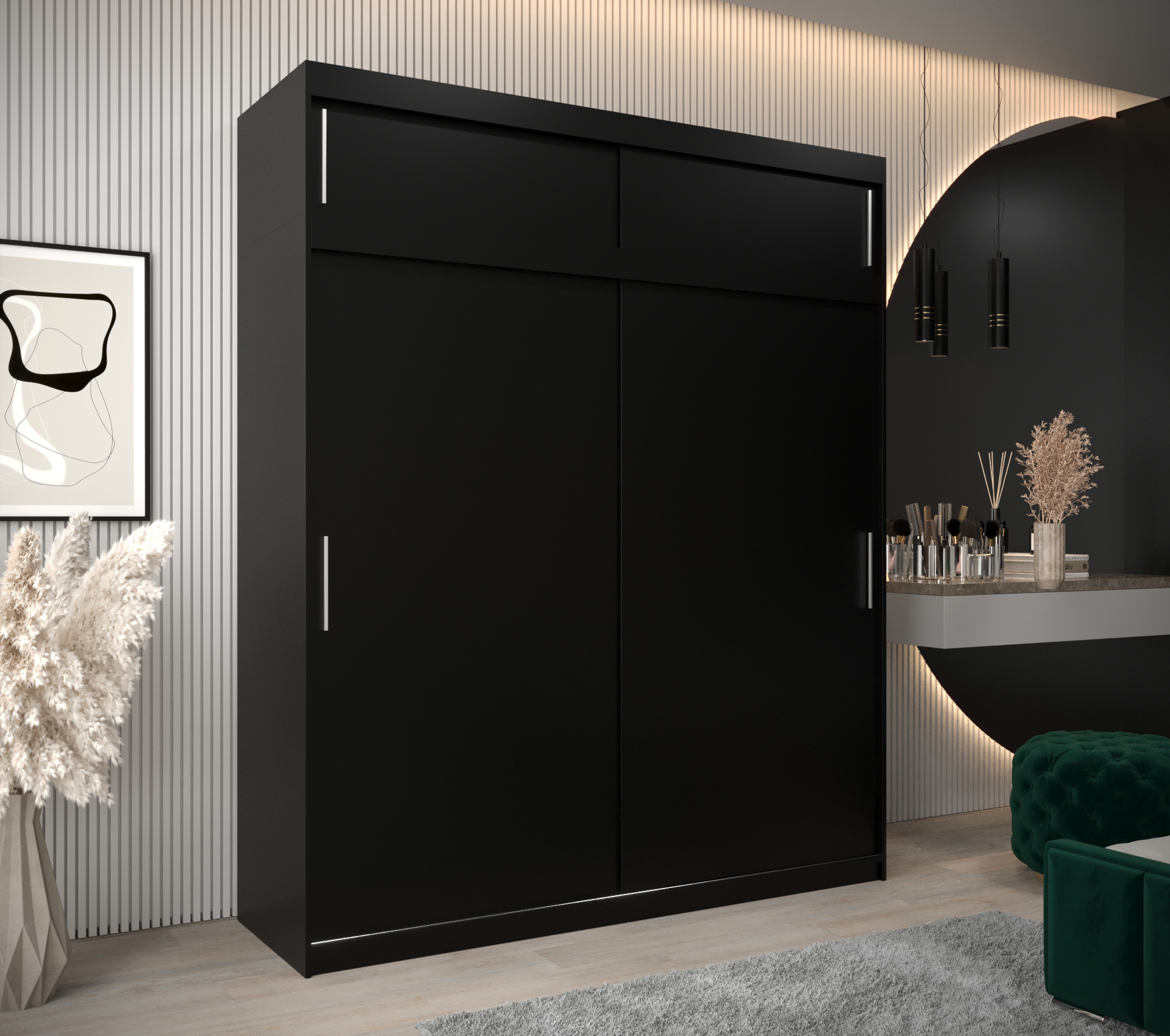 Abiks Šatní skříň Abi T0 s nástavcem Barva: Černá