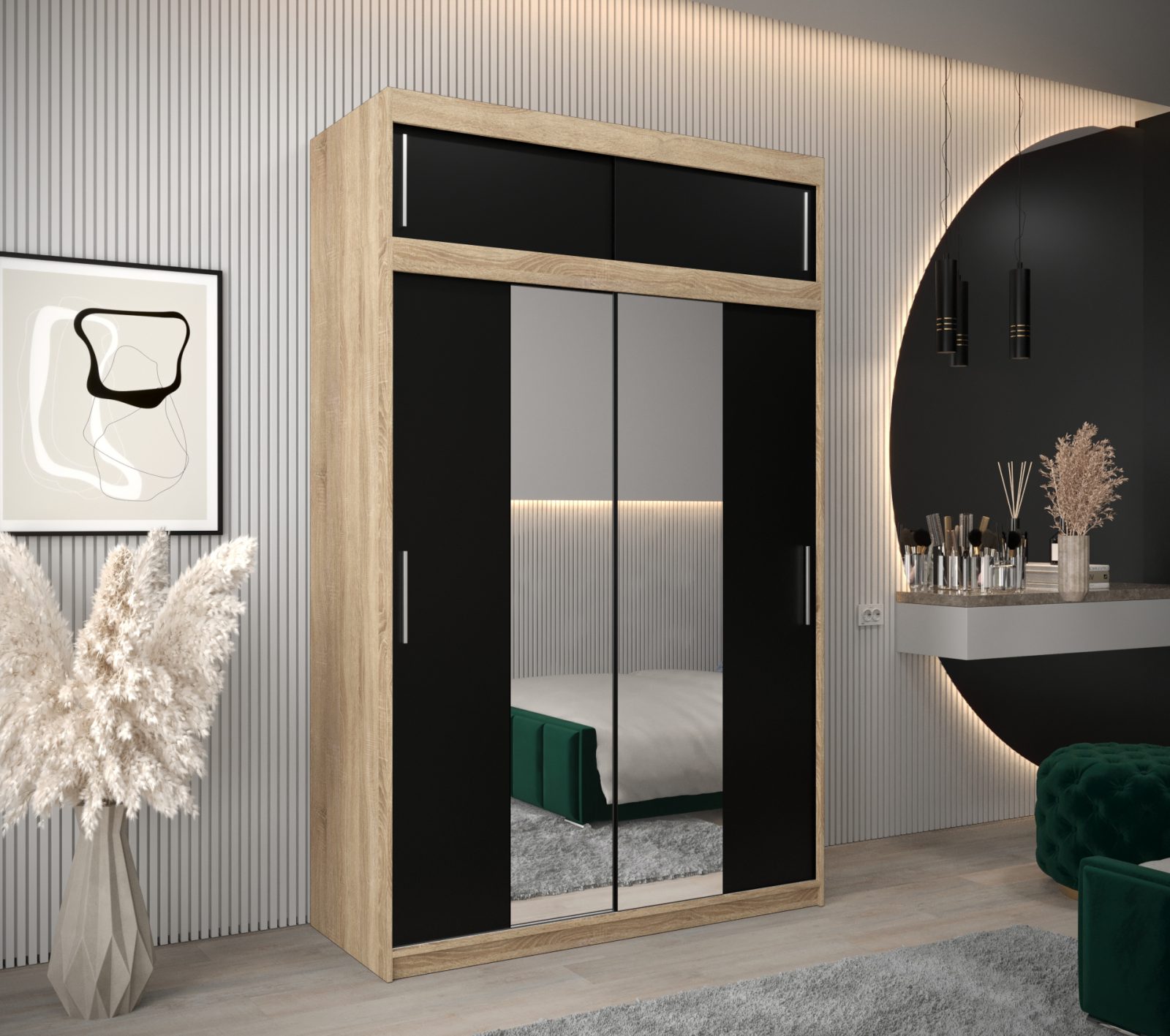 Abiks Šatní skříň Abi T1 s nástavcem Barva: Dub - sonoma