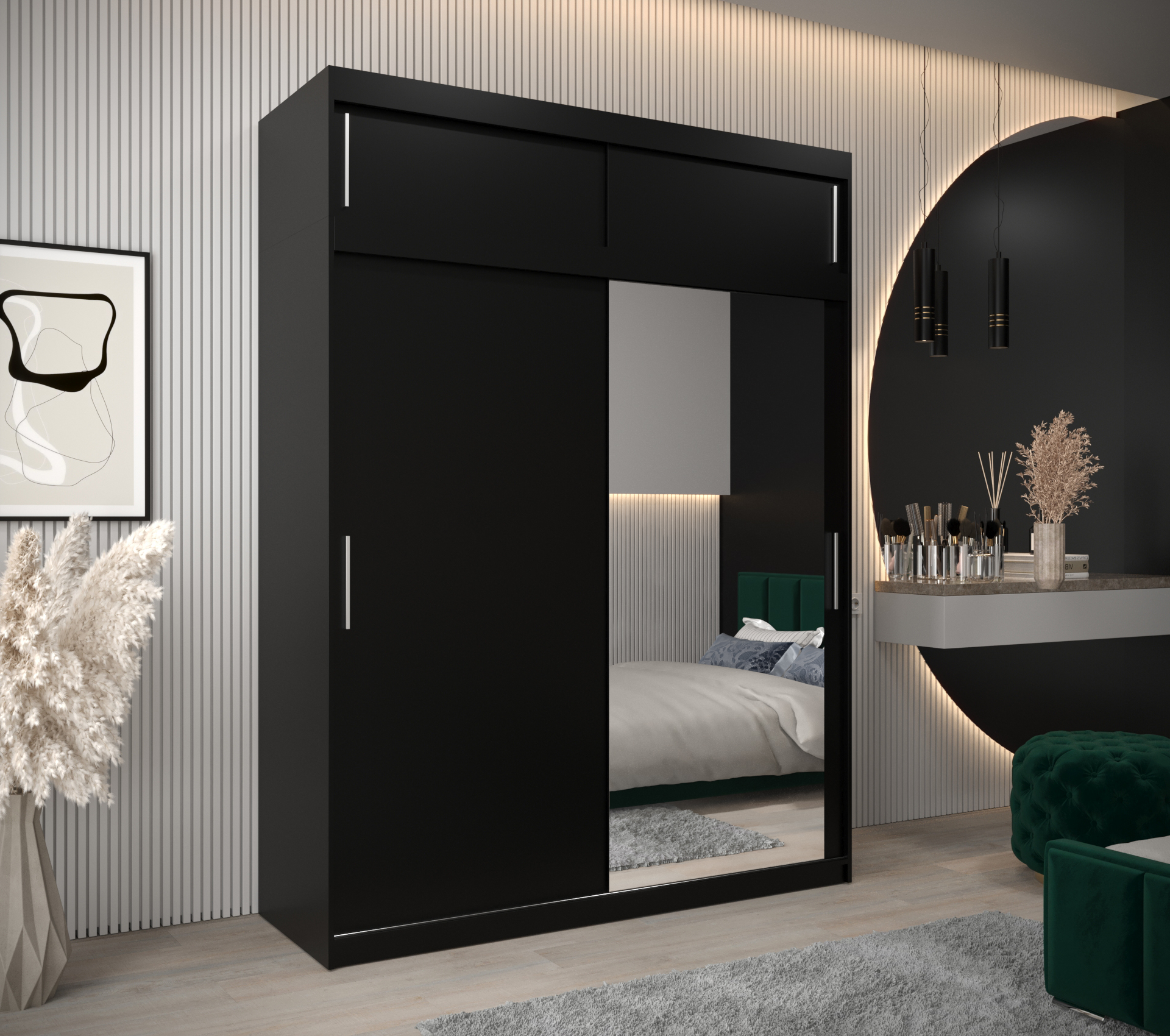 Abiks Šatní skříň Abi T2 s nástavcem Barva: Černá