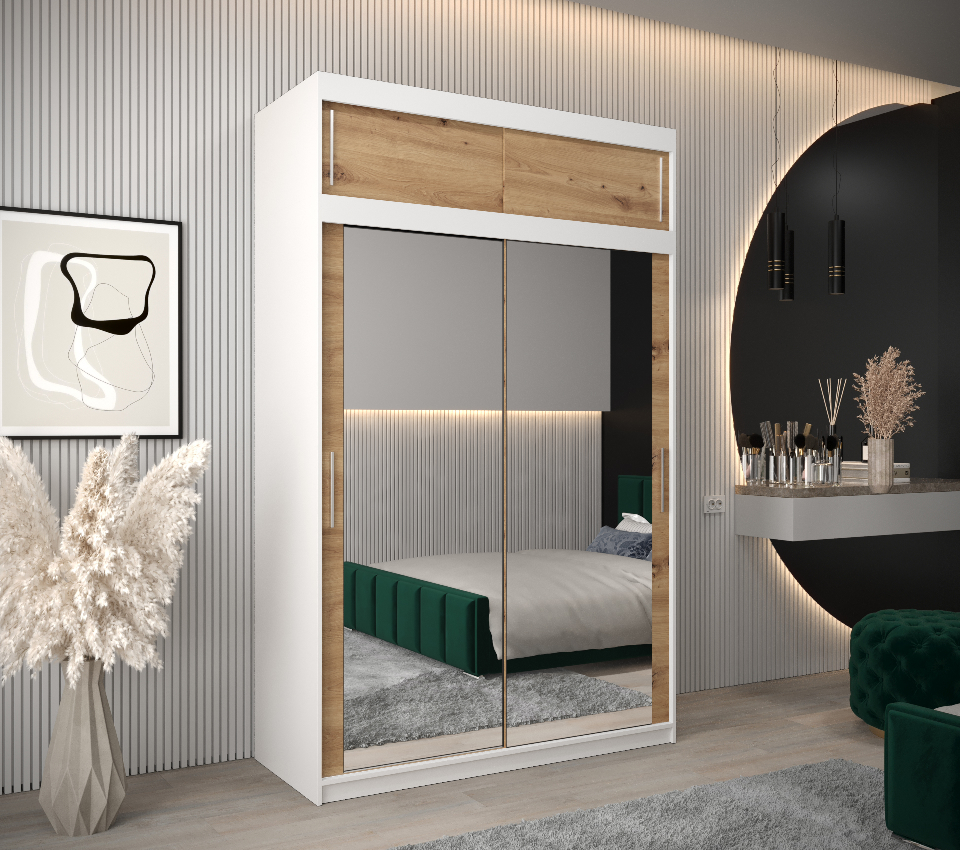 Abiks Šatní skříň Abi T3 s nástavcem Barva: Bílá
