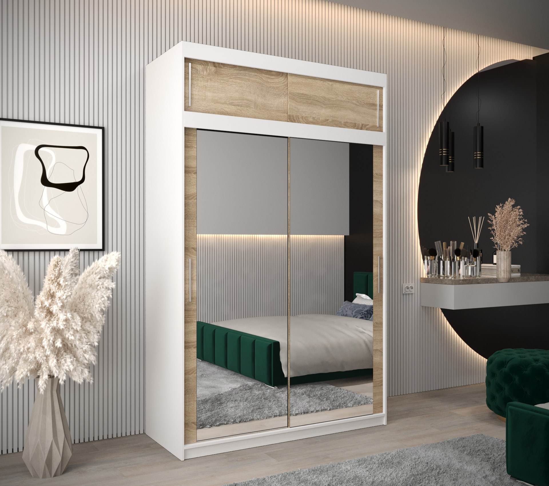 Abiks Šatní skříň Abi T3 s nástavcem Barva: Bílá