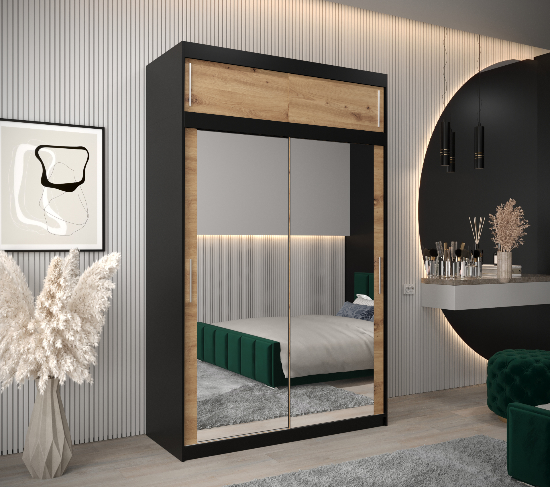 Abiks Šatní skříň Abi T3 s nástavcem Barva: Černá