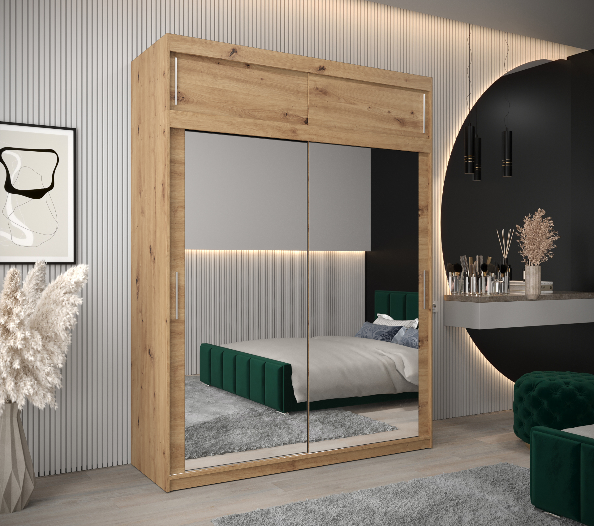 Abiks Šatní skříň Abi T3 s nástavcem Barva: Dub - Artisan
