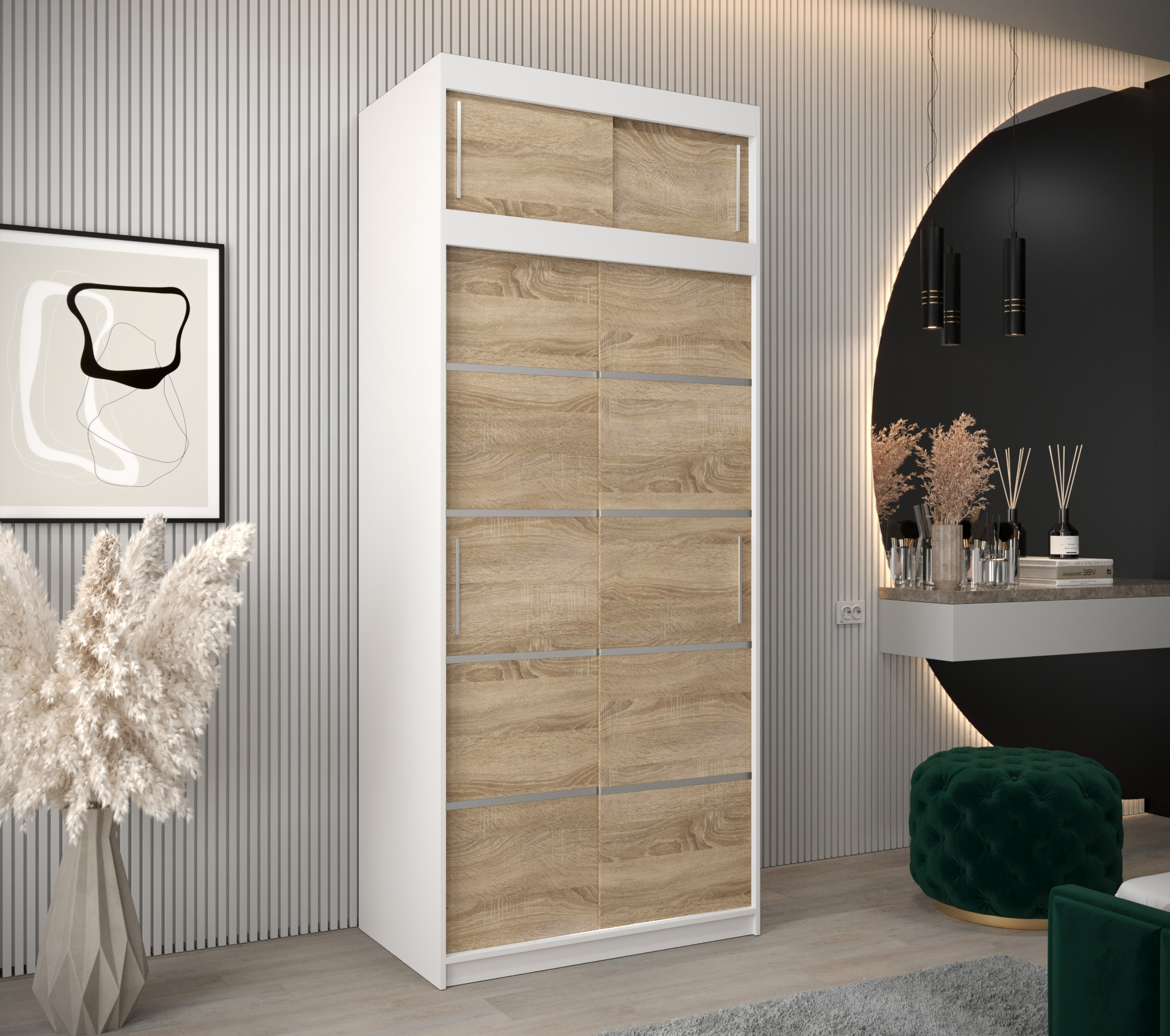 Abiks Šatní skříň Abi V1 s nástavcem Barva: Bílá