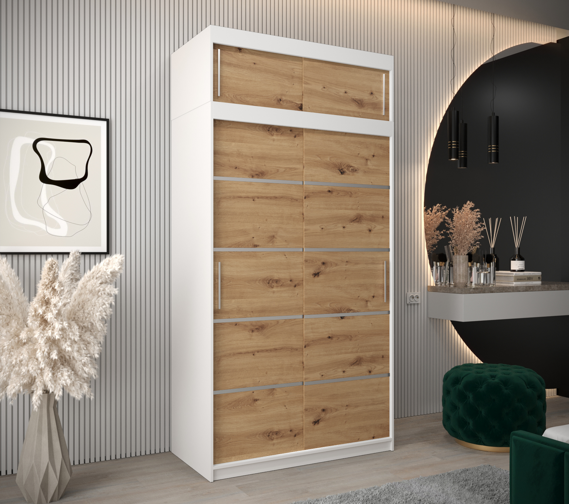 Abiks Šatní skříň Abi V1 s nástavcem Barva: Bílá