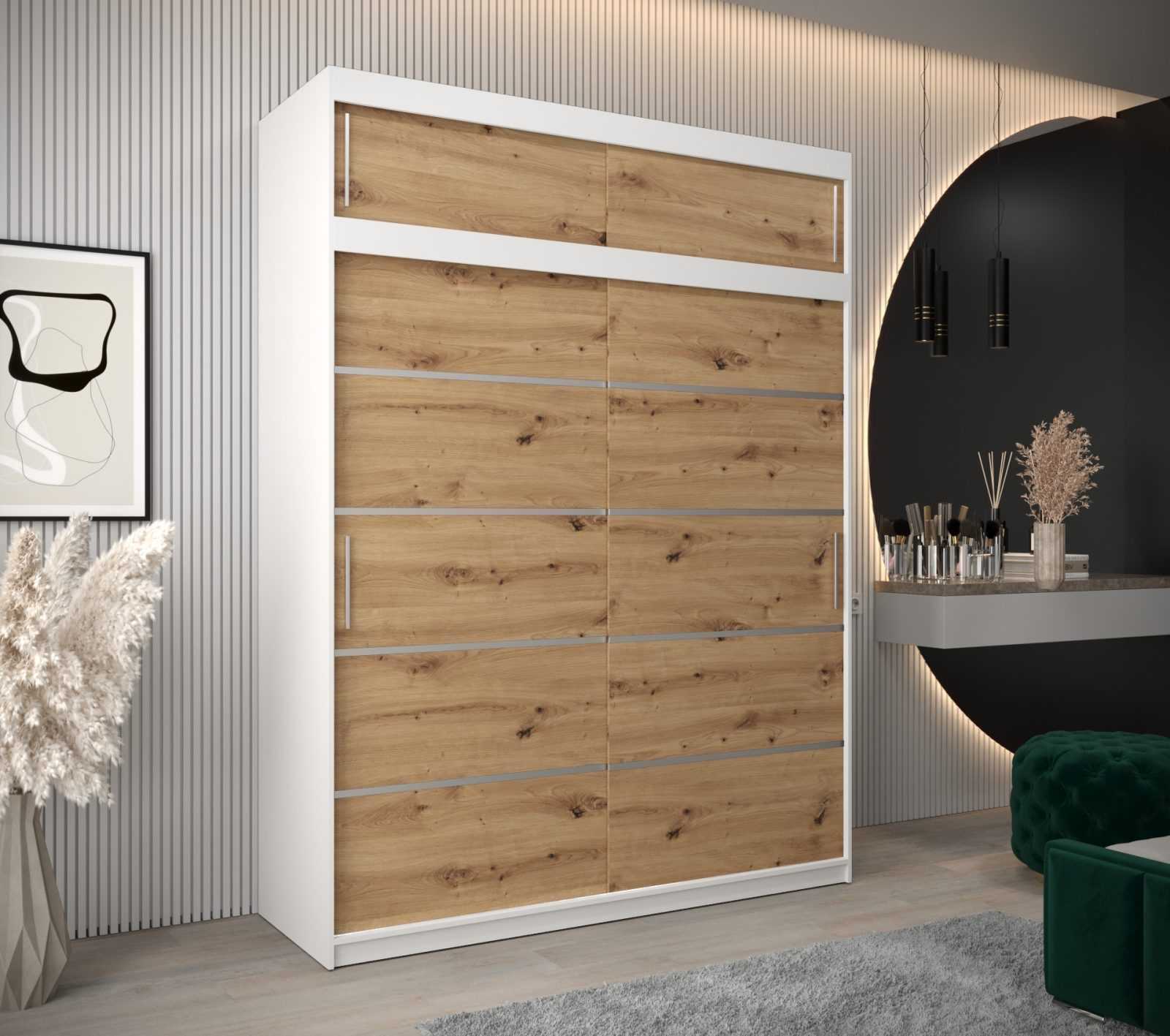 Abiks Šatní skříň Abi V1 s nástavcem Barva: Bílá