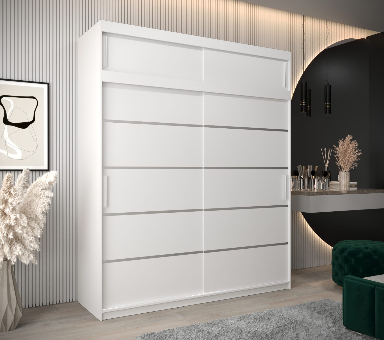 Abiks Šatní skříň Abi V1 s nástavcem Barva: Bílá