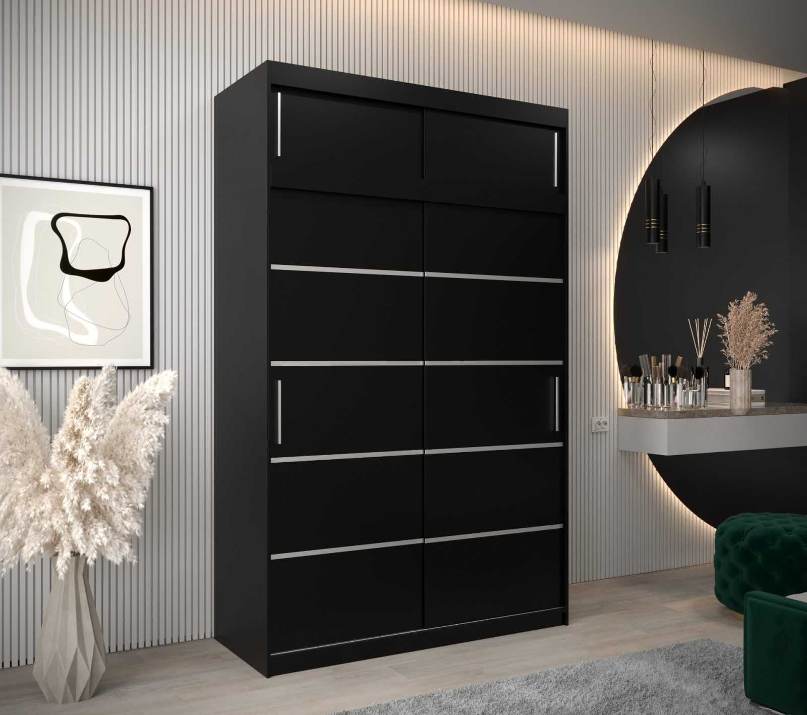 Abiks Šatní skříň Abi V1 s nástavcem Barva: Černá