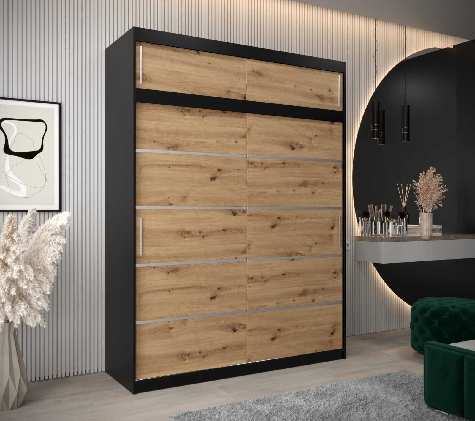 Abiks Šatní skříň Abi V1 s nástavcem Barva: Černá