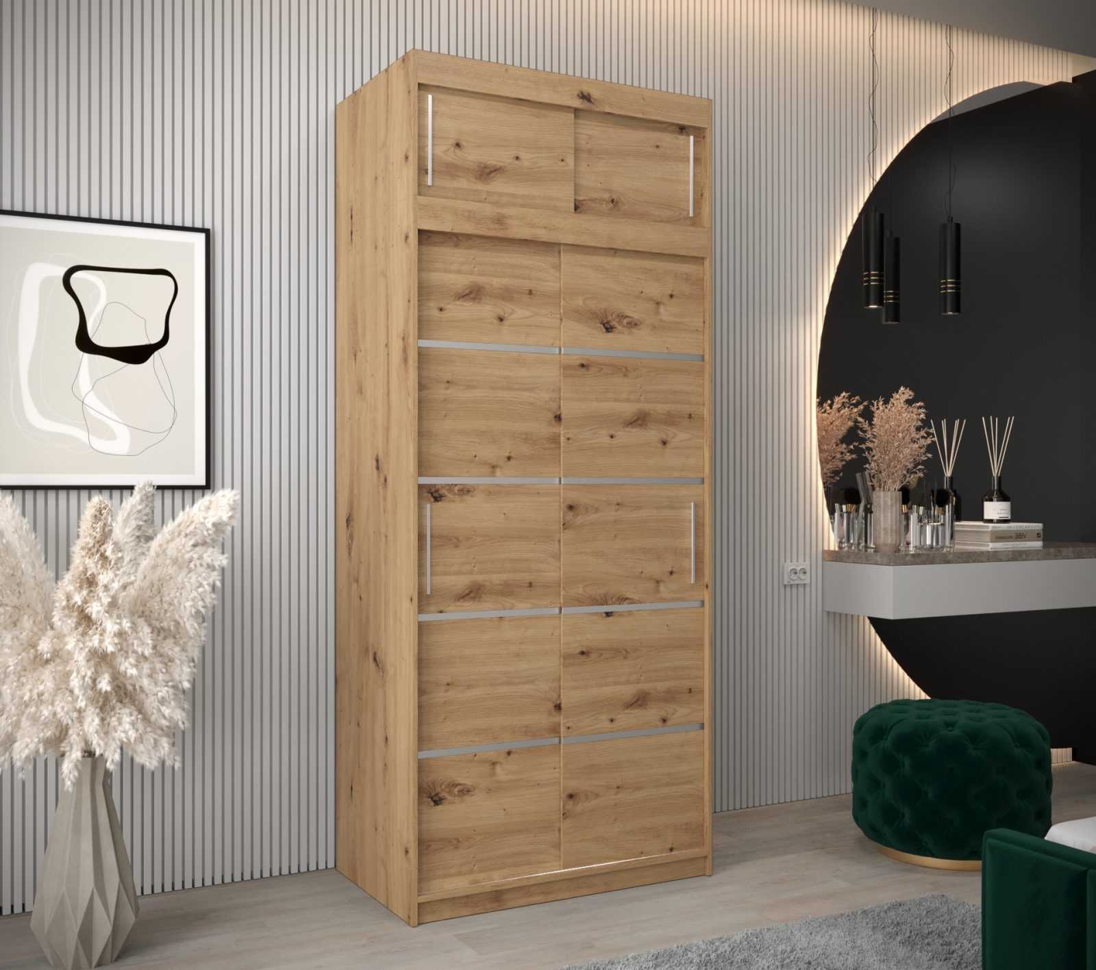 Abiks Šatní skříň Abi V1 s nástavcem Barva: Dub - Artisan