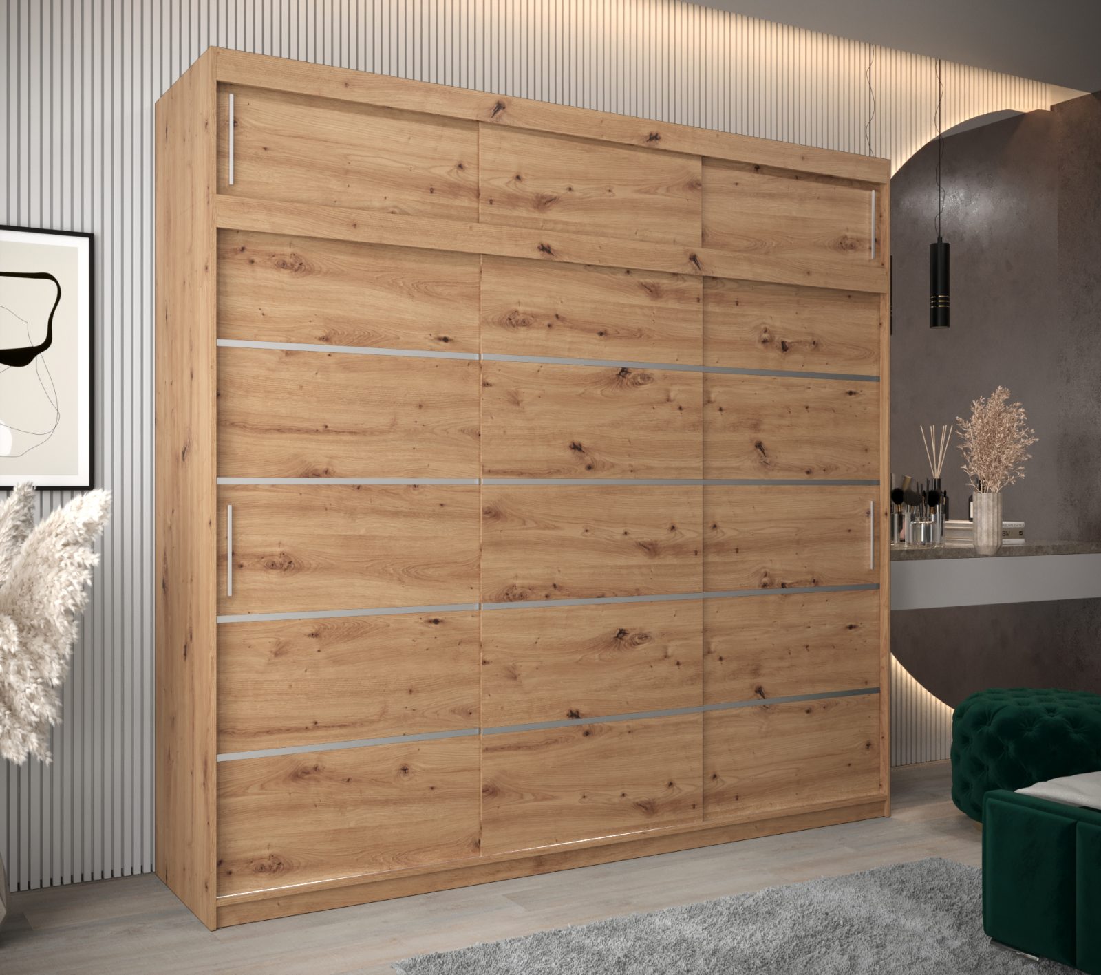 Abiks Šatní skříň Abi V1 s nástavcem Barva: Dub - Artisan