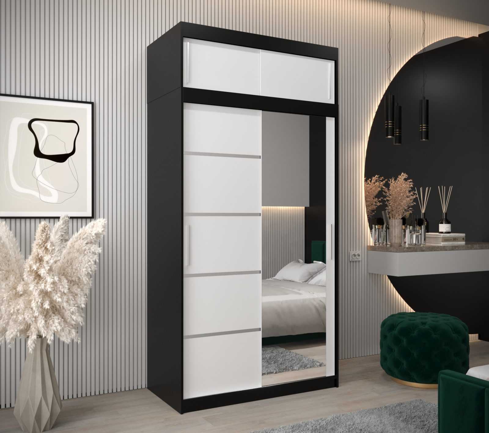 Abiks Šatní skříň Abi V2 s nástavcem Barva: Černá