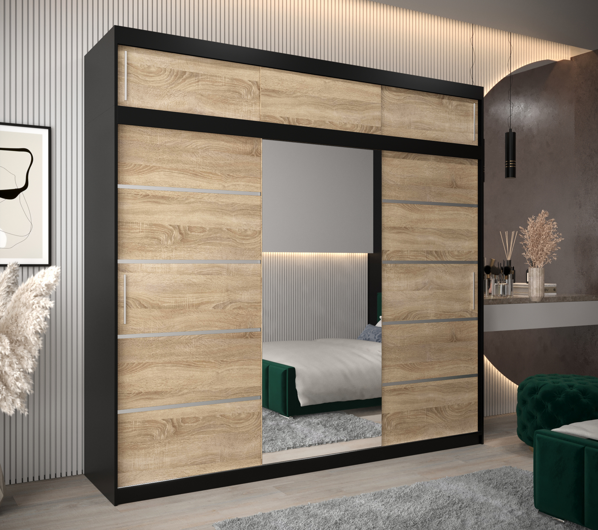 Abiks Šatní skříň Abi V2 s nástavcem Barva: Černá