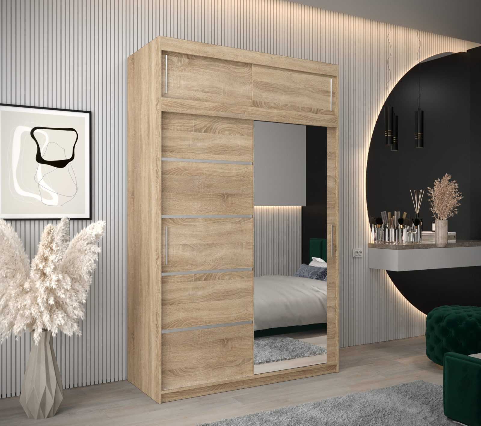 Abiks Šatní skříň Abi V2 s nástavcem Barva: Dub - sonoma