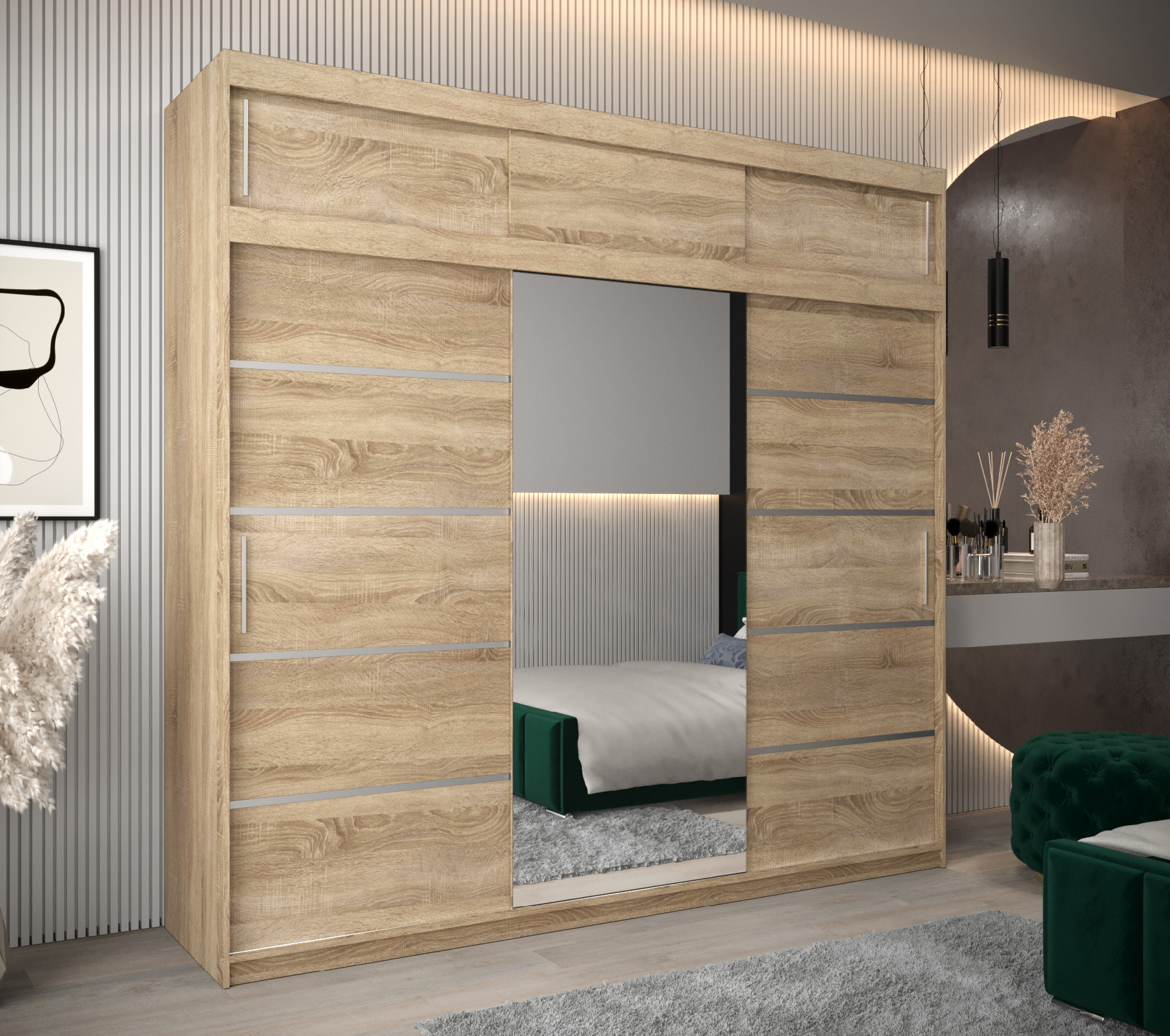 Abiks Šatní skříň Abi V2 s nástavcem Barva: Dub - sonoma