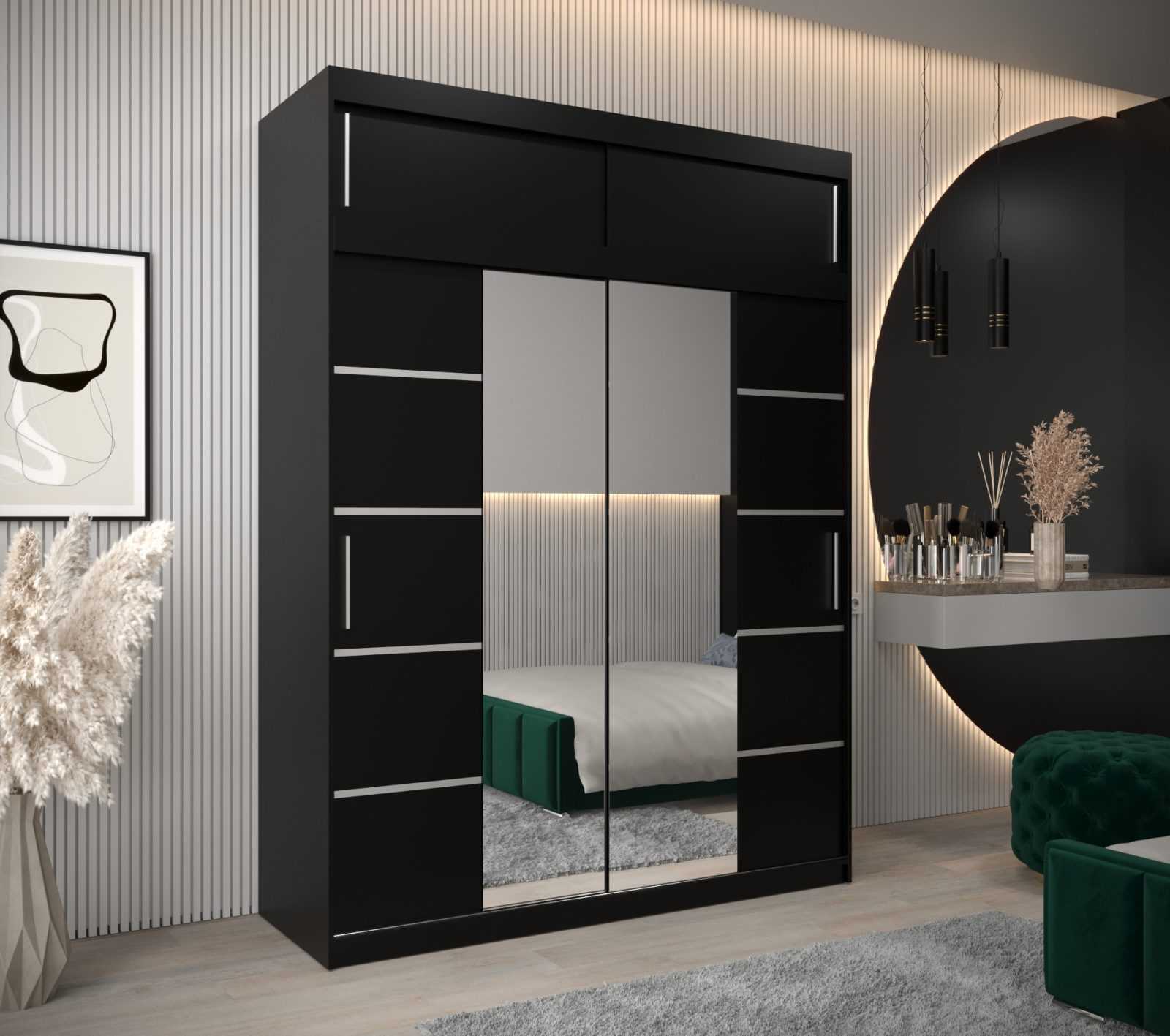 Abiks Šatní skříň Abi V4 s nástavcem Barva: Černá