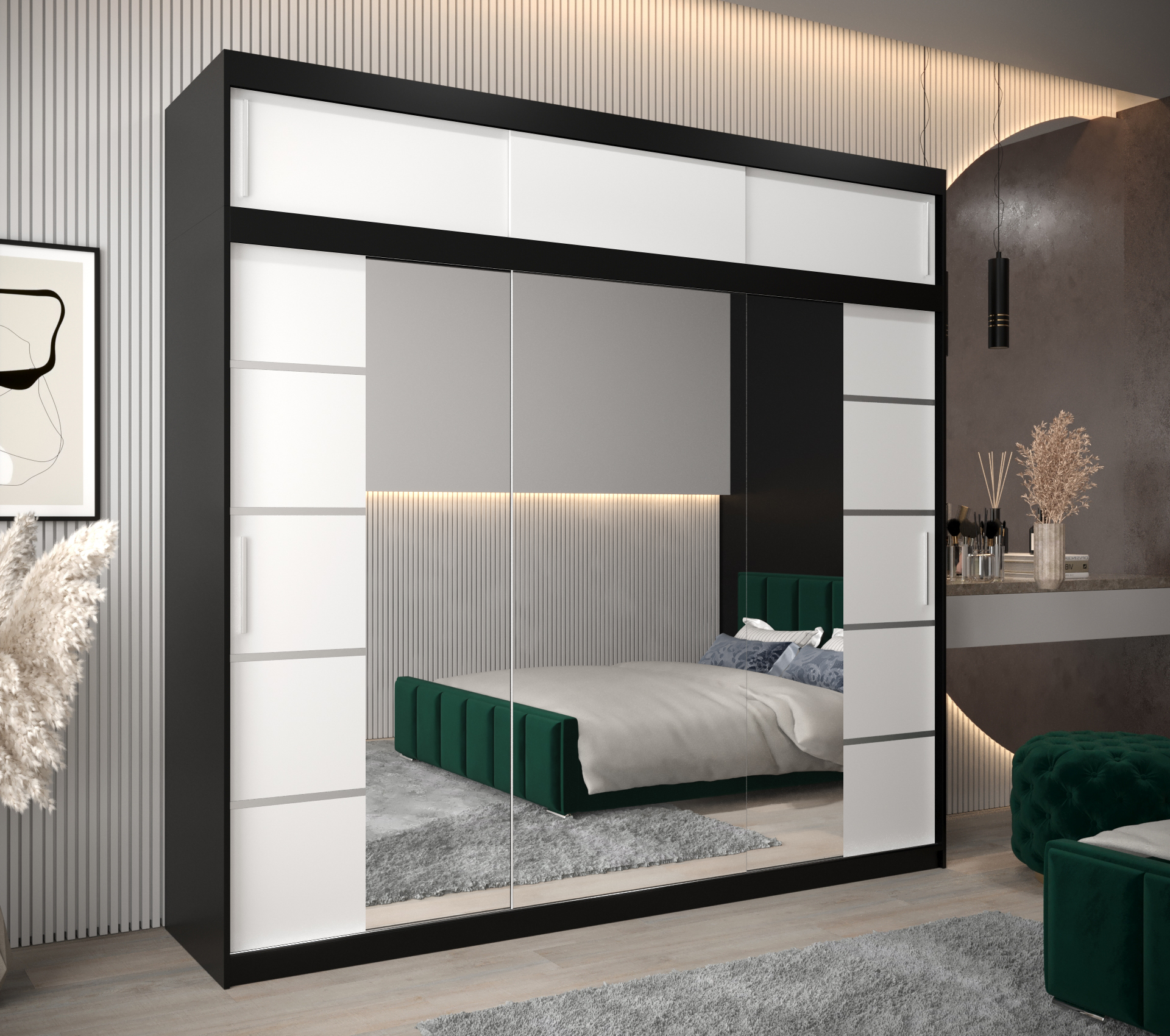 Abiks Šatní skříň Abi V4 s nástavcem Barva: Černá