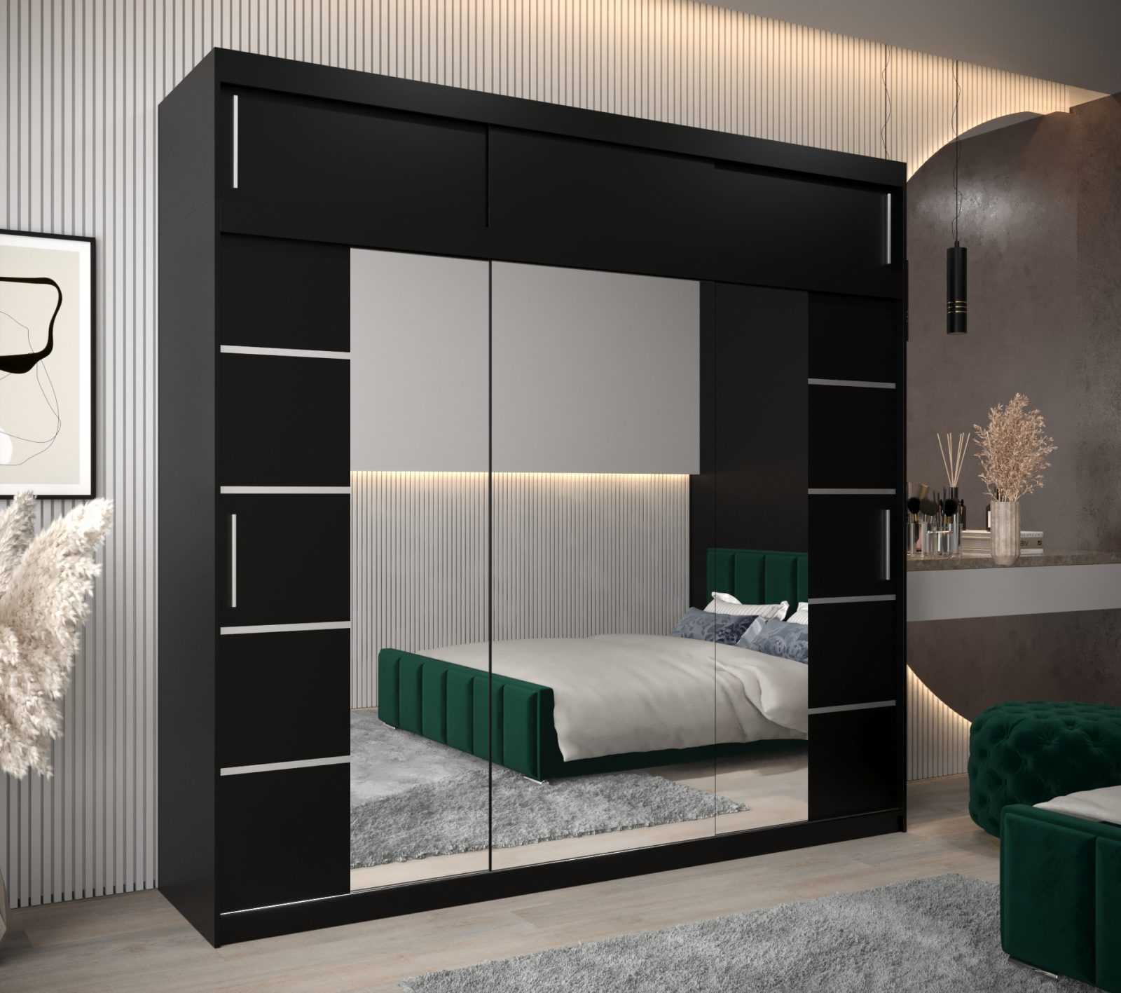 Abiks Šatní skříň Abi V4 s nástavcem Barva: Černá