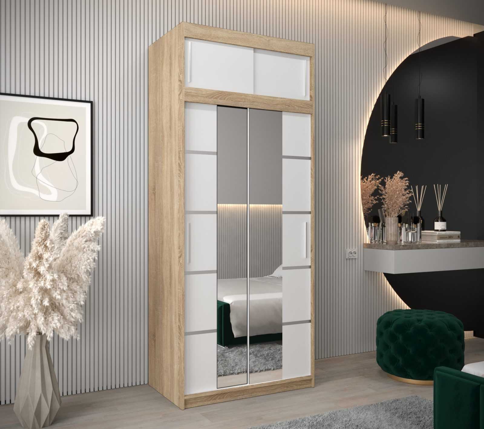 Abiks Šatní skříň Abi V4 s nástavcem Barva: Dub - sonoma