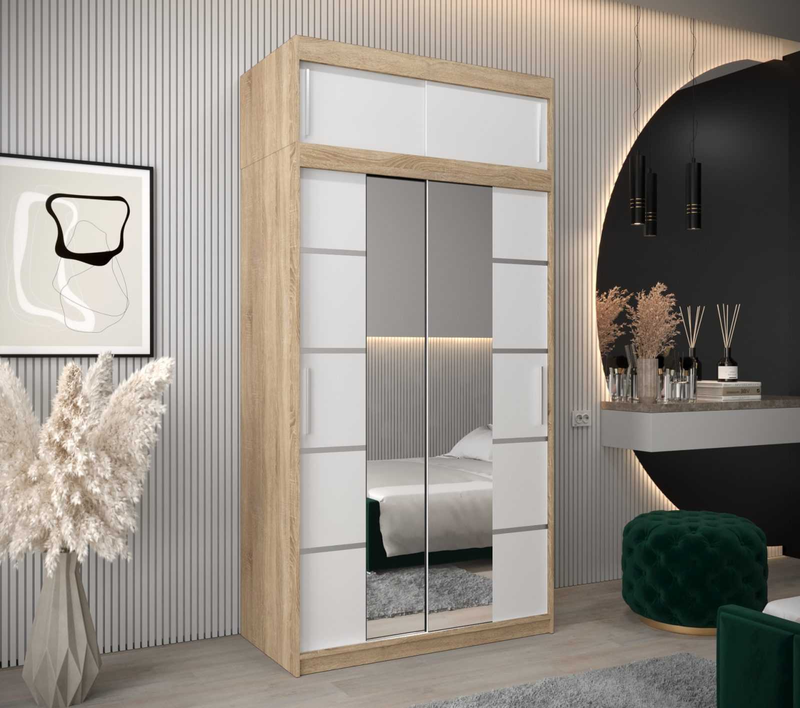 Abiks Šatní skříň Abi V4 s nástavcem Barva: Dub - sonoma