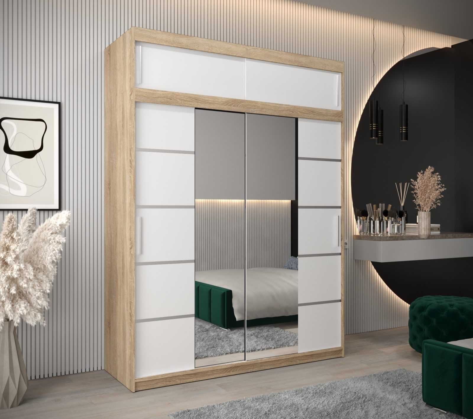 Abiks Šatní skříň Abi V4 s nástavcem Barva: Dub - sonoma