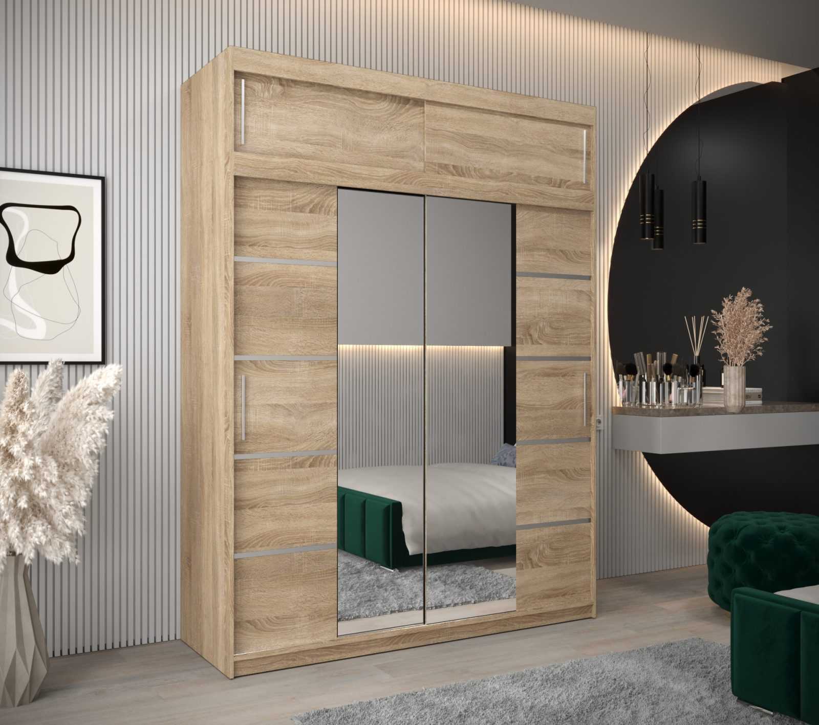 Abiks Šatní skříň Abi V4 s nástavcem Barva: Dub - sonoma