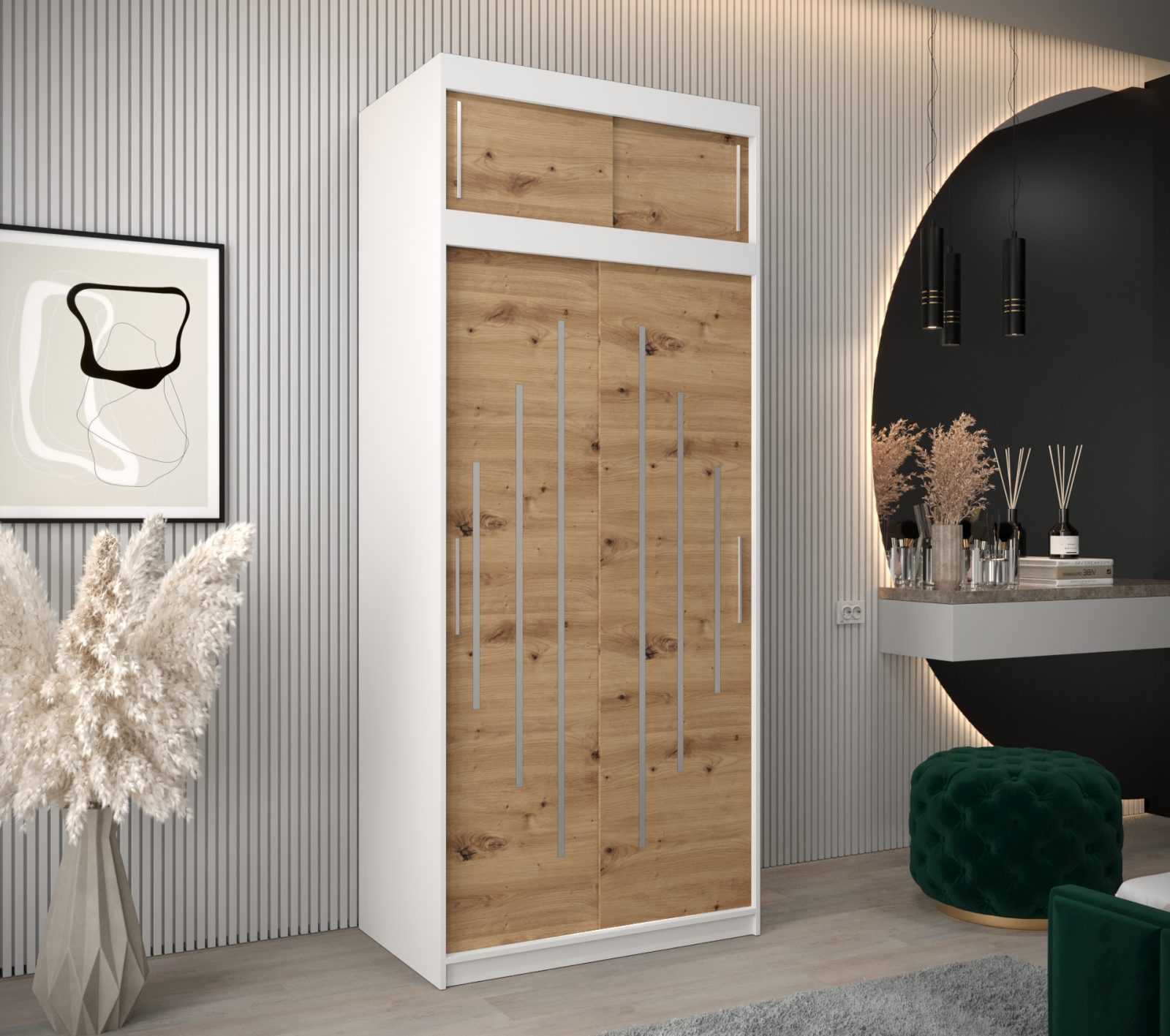 Abiks Šatní skříň Abi Y0 s nástavcem Barva: Bílá