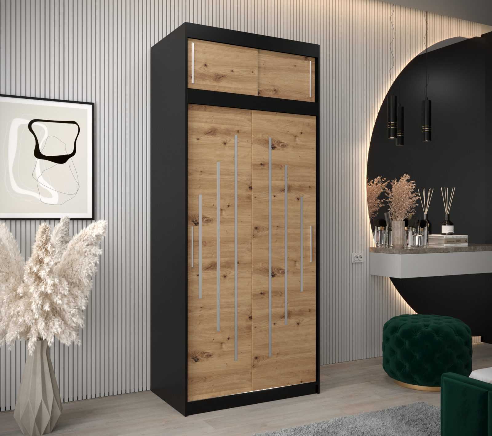 Abiks Šatní skříň Abi Y0 s nástavcem Barva: Černá