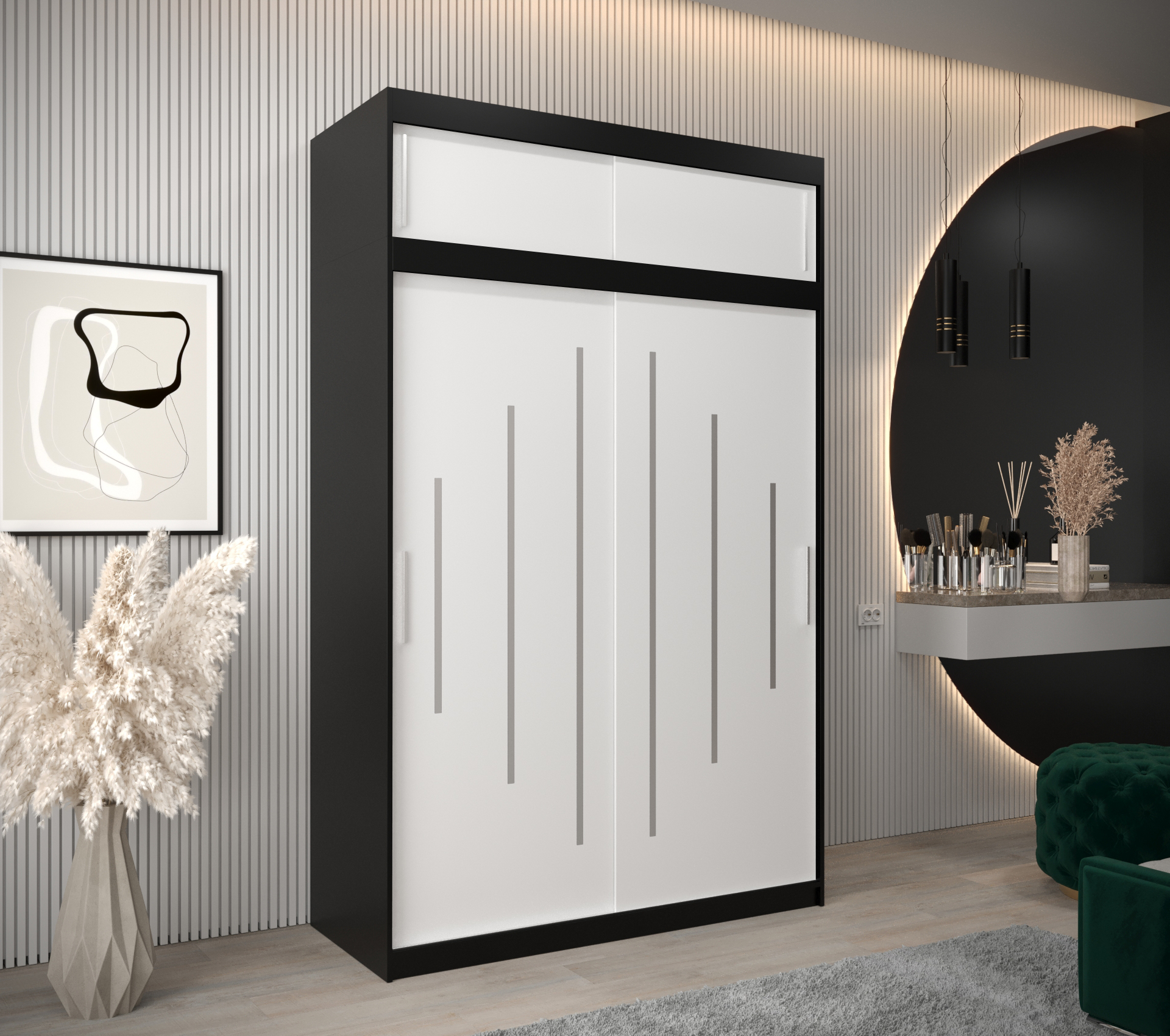 Abiks Šatní skříň Abi Y0 s nástavcem Barva: Černá