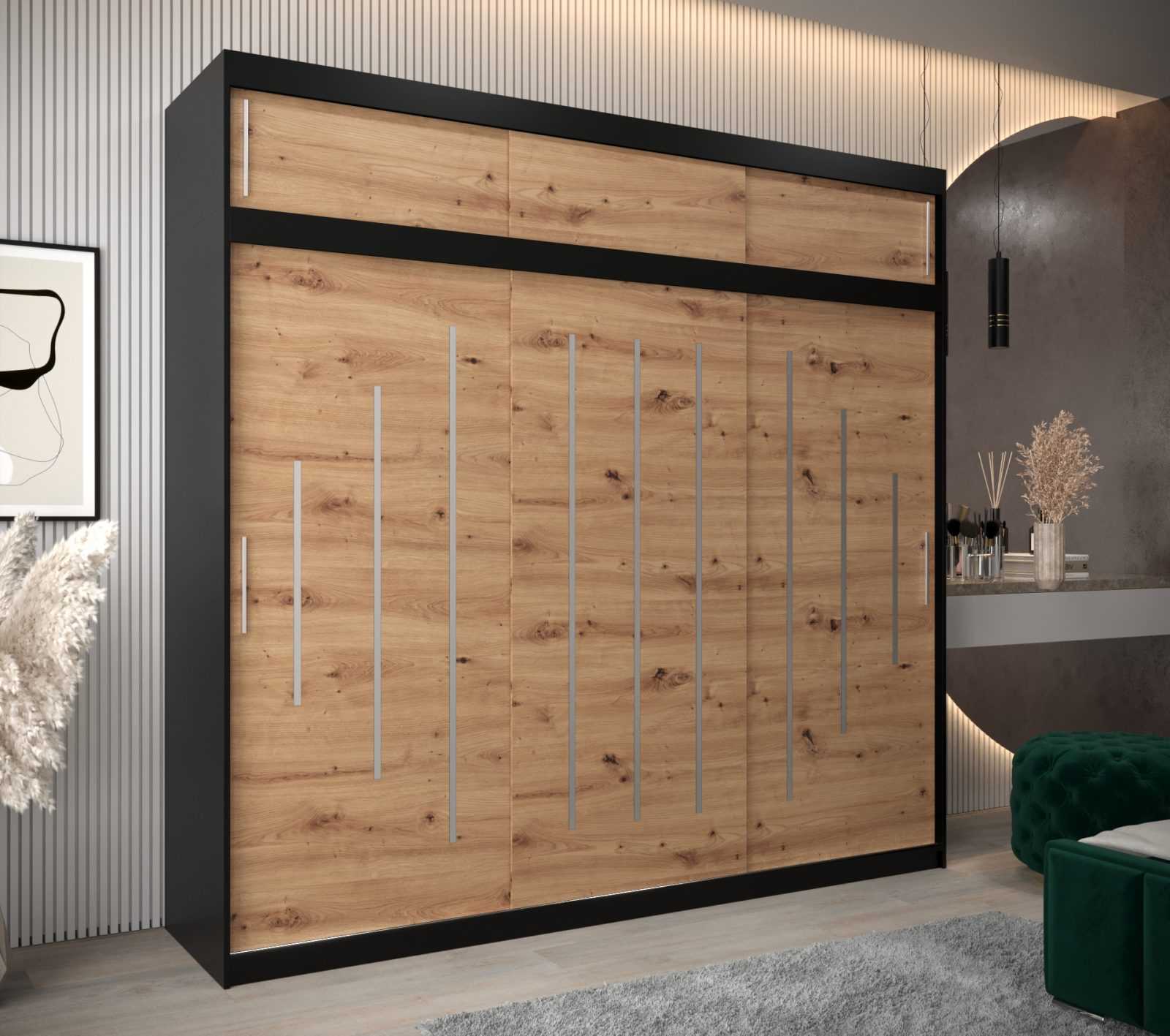 Abiks Šatní skříň Abi Y0 s nástavcem Barva: Černá