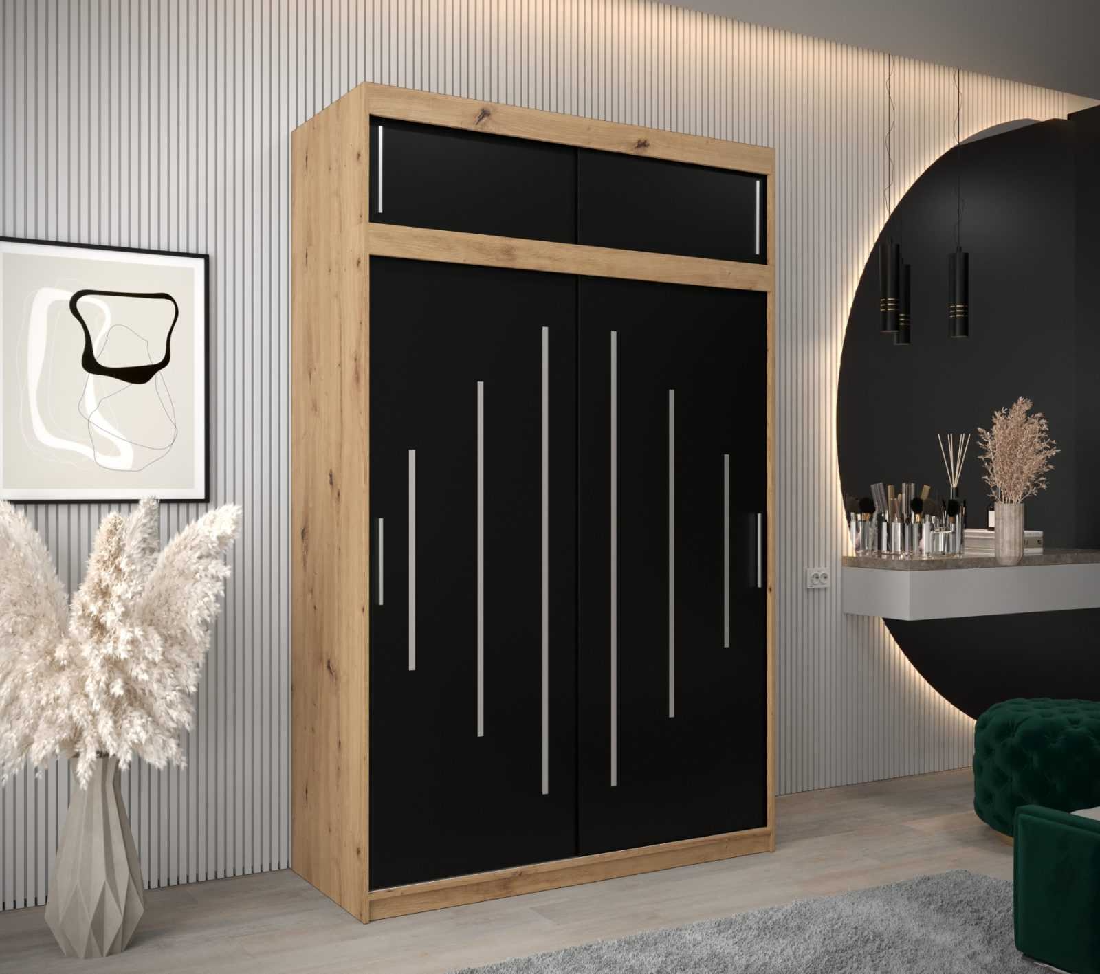 Abiks Šatní skříň Abi Y0 s nástavcem Barva: Dub - Artisan