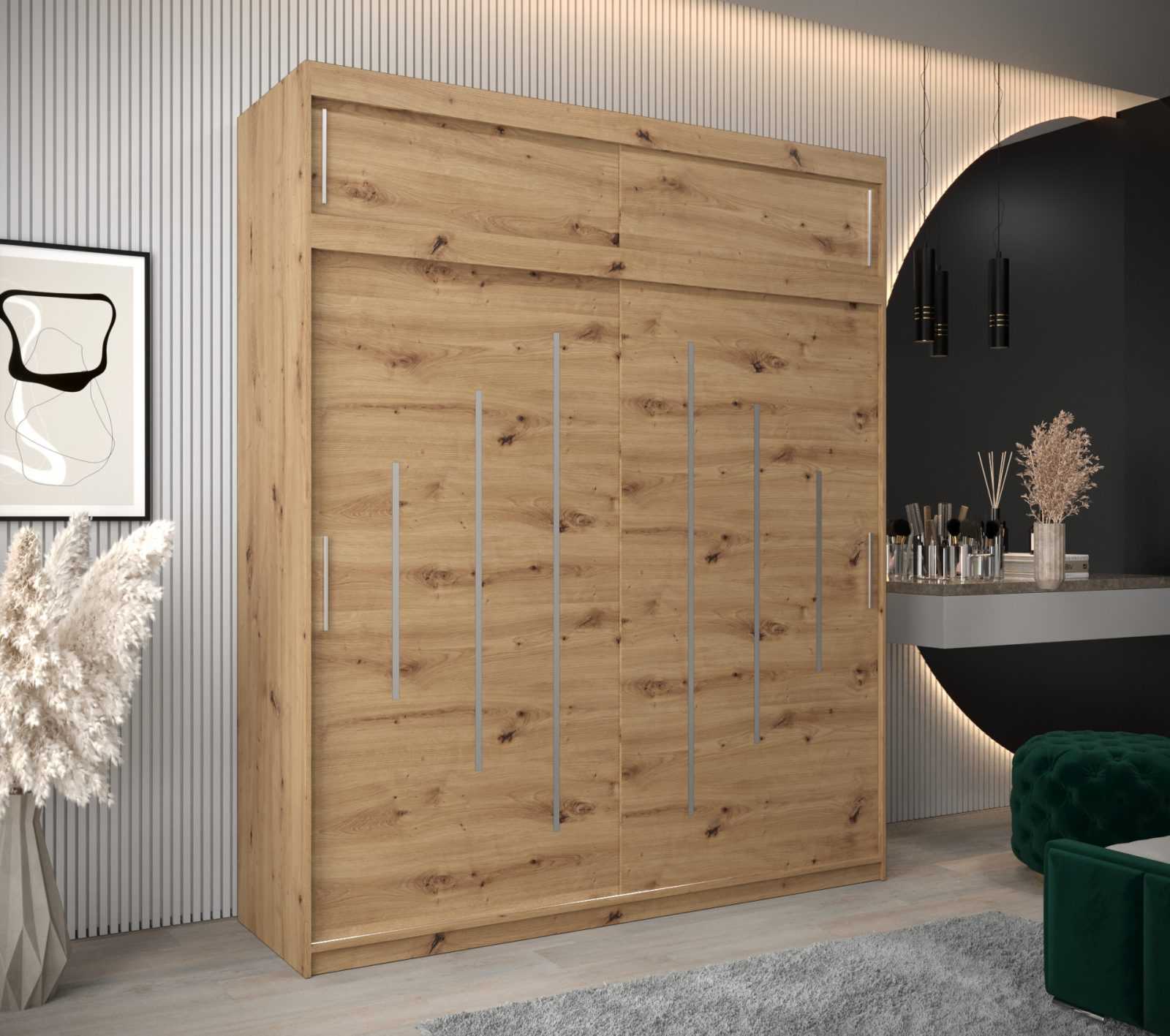 Abiks Šatní skříň Abi Y0 s nástavcem Barva: Dub - Artisan