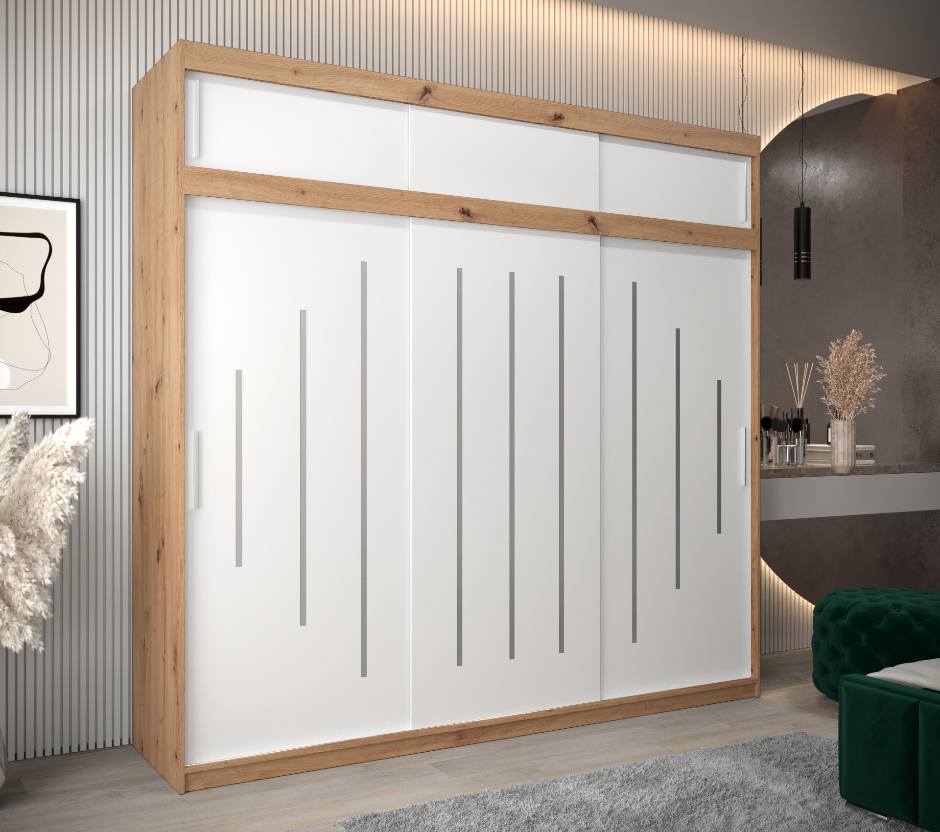 Abiks Šatní skříň Abi Y0 s nástavcem Barva: Dub - Artisan